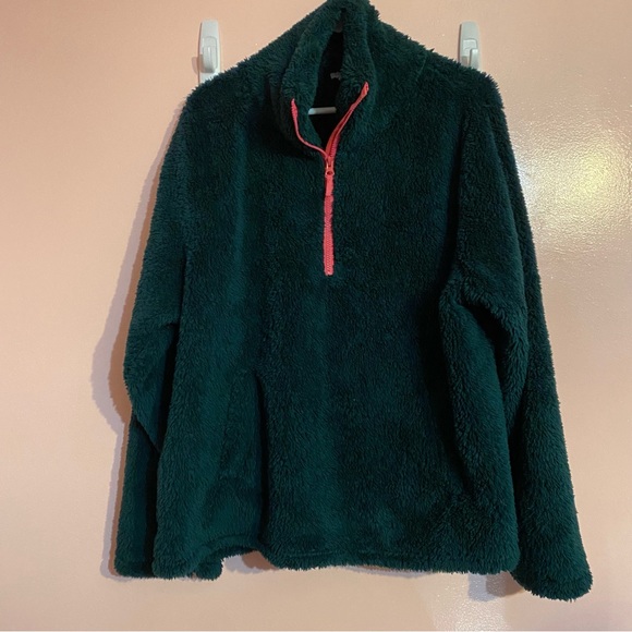 J.Crew Emerald Green XXL Sherpa pull over - Picture 3 of 5